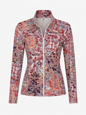 Foray Golf XS Floral Performance Full Zip Jacket Athletic Golf Layer